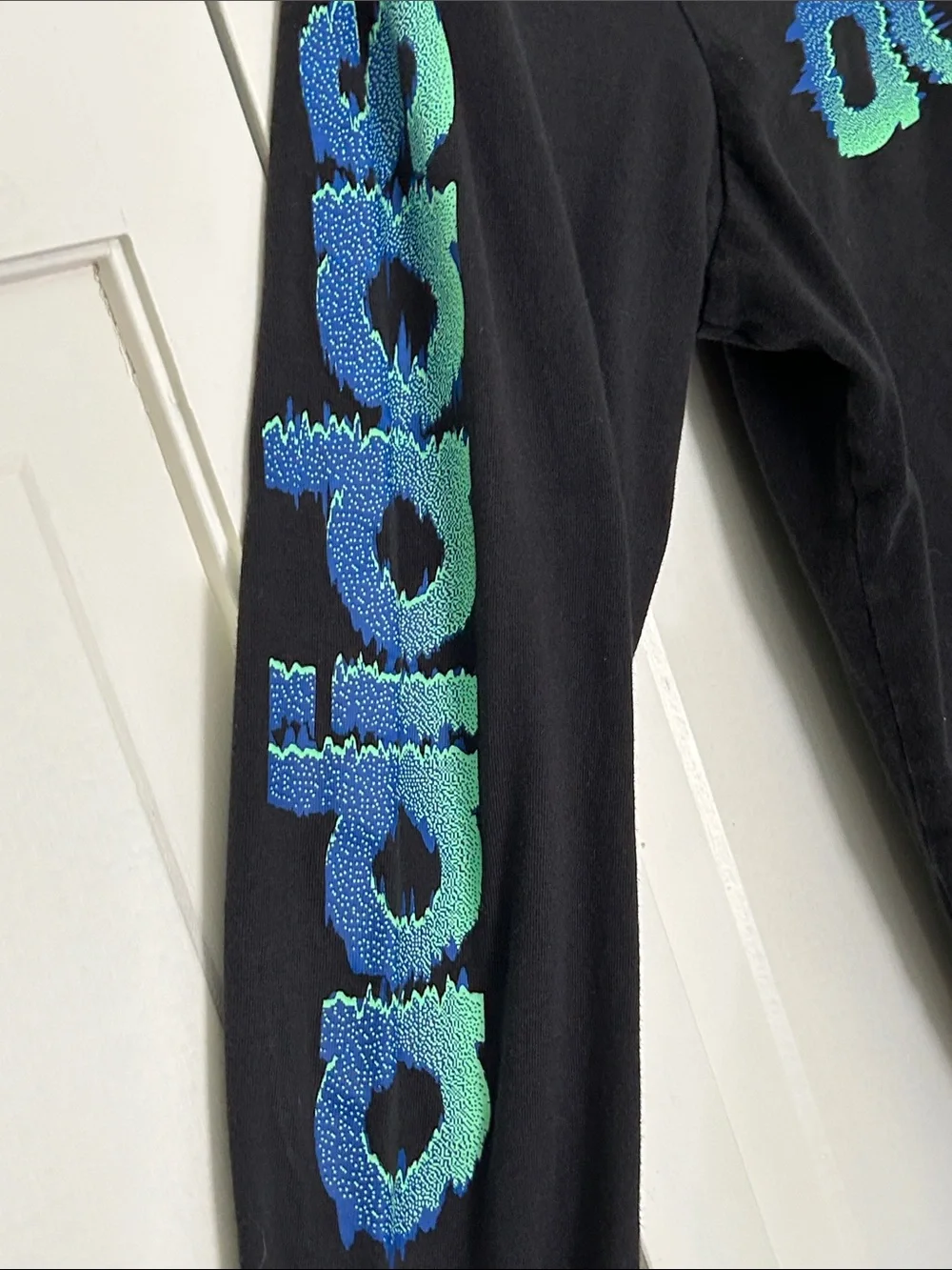 adidas Black Hoodie with Blue-Green Logo